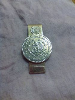Mexican sterling silver one peso money clip