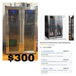 NutriChef 24 Bottle Wine Cooler Refrigerator