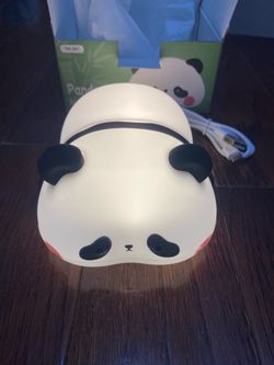 Cute Panda Night Light for Kids, Silicone Baby Squishy Lamp, 3-Level Dimmable Nursery Light for Bedroom, Rechargeable Portable Lamp, Desk Decor Birthd