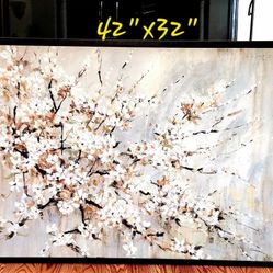 42" x 32" Floral Painting -  Plum Blossom
