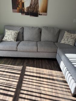 Two piece sofa with chaise