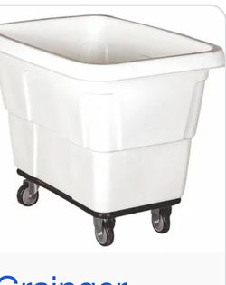 large plastic laundry cart
