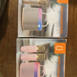 Pink Mini Bluetooth With karaoke Mics