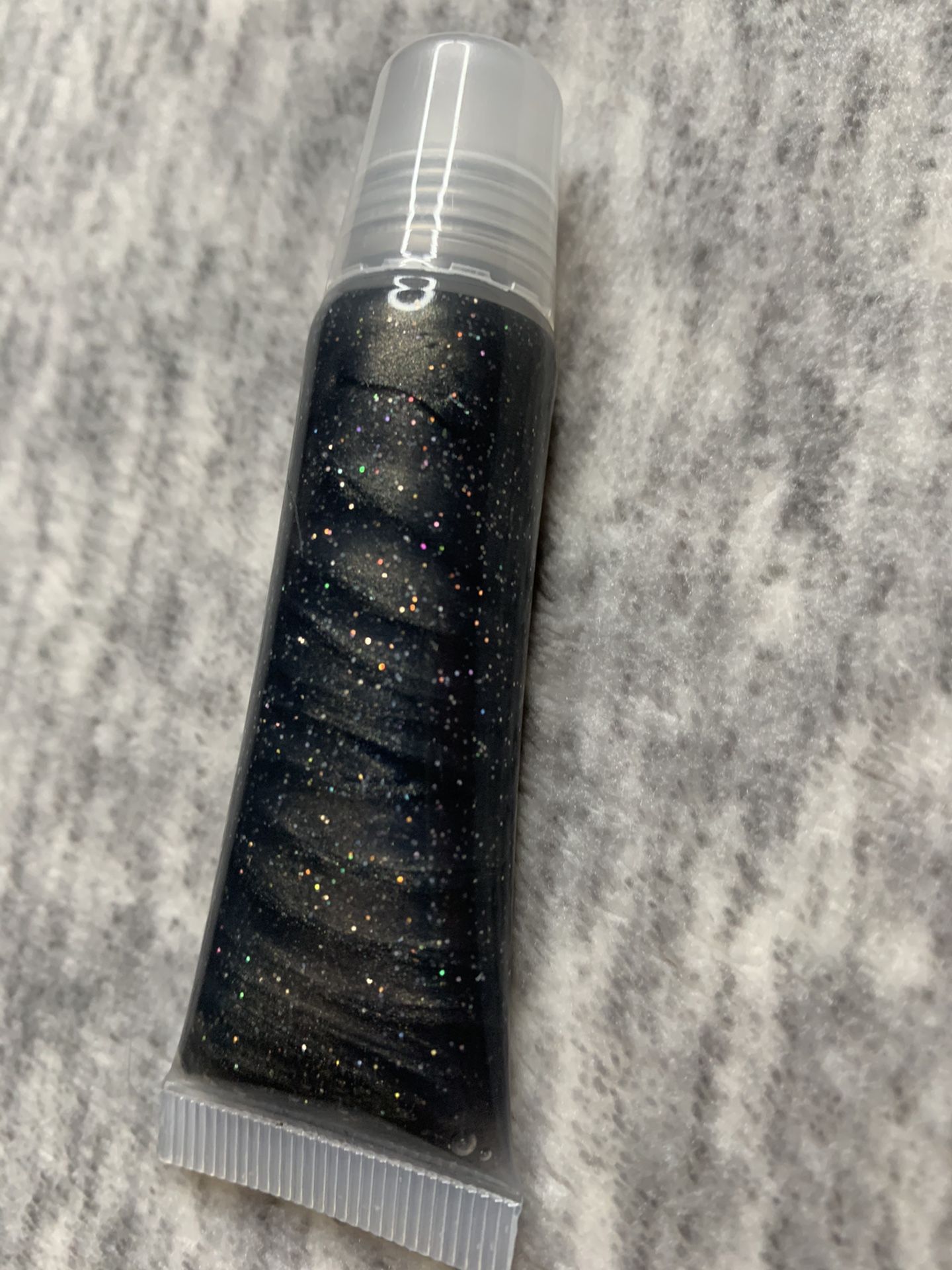 Halloween black lipgloss with holographic glitter(Addam Family🧛🏻♀️)