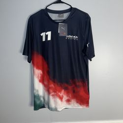 Puma Red Bull Racing Jersey Mens Large Blue NWT Sergio Checo Perez