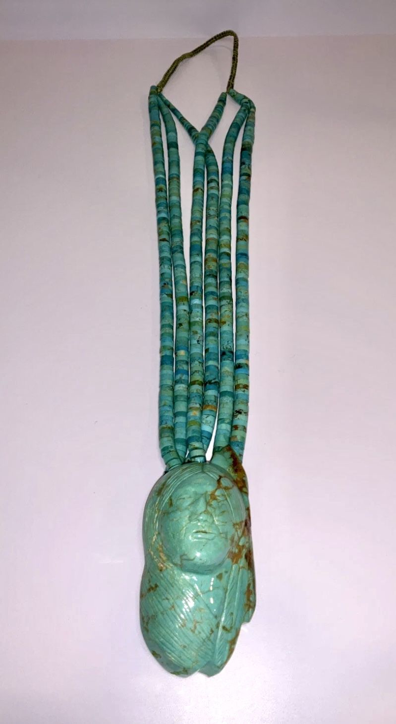 Very Rare Vintage Native American Turquoise Heishi Necklace