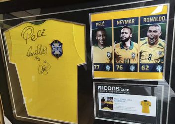 Pele, Ronaldo, Neymar signed jersey