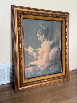 Vintage Framed “A Young Girl Reading” by Jean-Honoré Fragonard