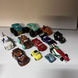 Disney Cars Lot All Working Francesca Is Self Propel Car, Couple Are Color Charging Serge And Purple Show Paint Wear Plastic Cars