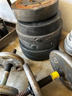 Cast Iron Weight Plates and Dumbbell Handles