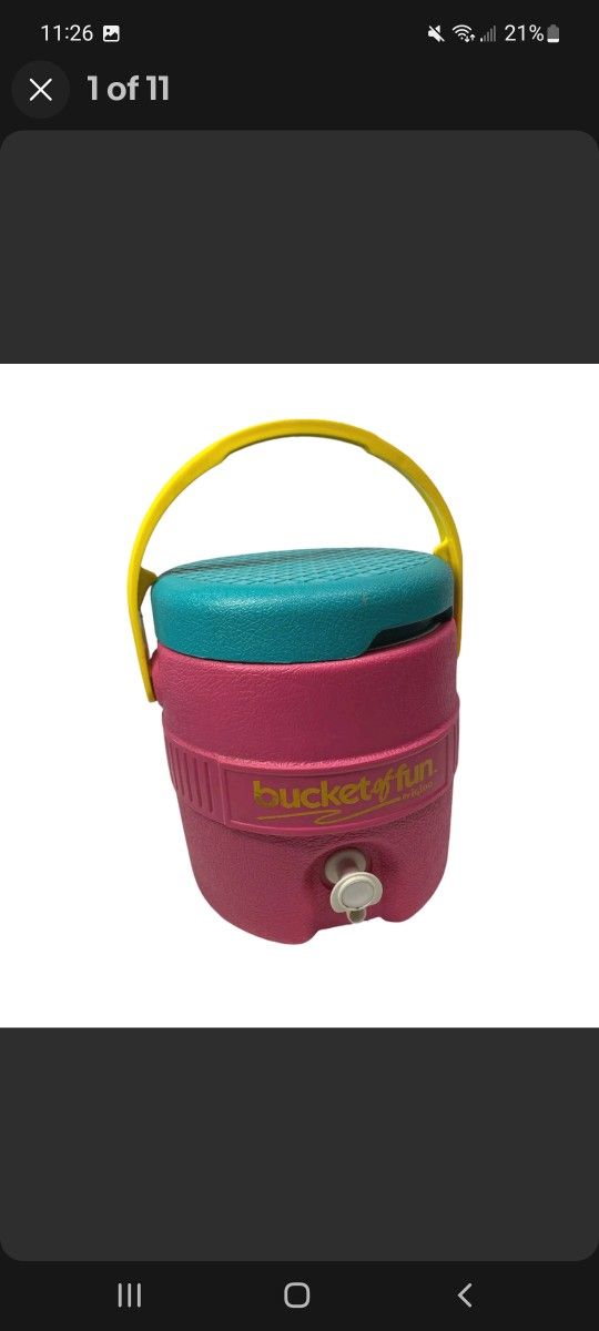 Vintage Retro Igloo Teal Pink 2 Gallon Water Cooler