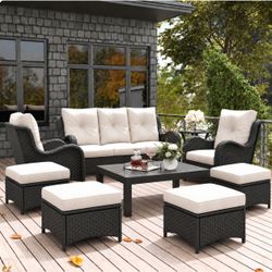9-Piece Outdoor Wicker Patio Furniture Set