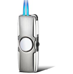 Metal Windproof Double Flame Lighter, Suitable for Barbecue, Outdoor, Men's Gift