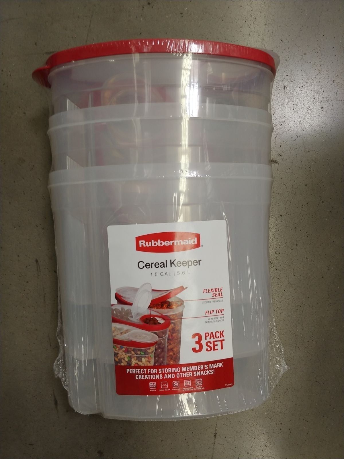 Rubbermaid Cereal Keeper 3pc BPA Free Food Storage College Dorm Room Accessories