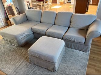 L Sectional Couch and Ottoman