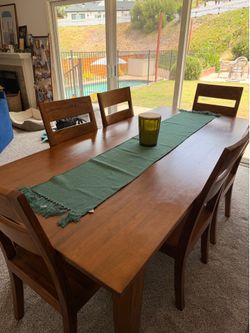 Crate & Barrel Basque Dining Table & Chairs Set