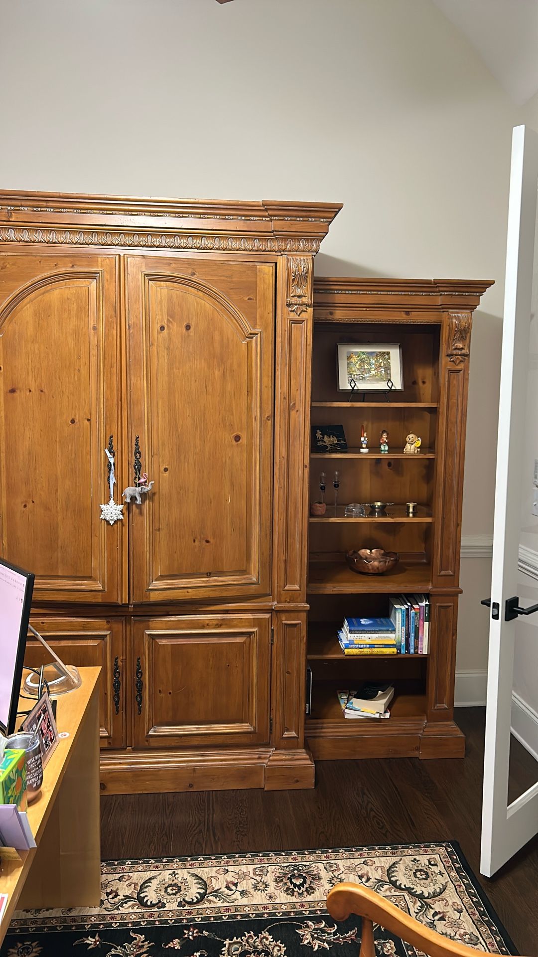 Ethan Allen Media Cabinet Honey Pine