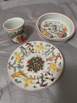 Antique Tiffany & Co. 1992 Tiffany Playground Ceramic Set