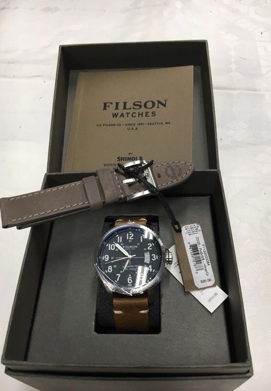 Filson NWT The Mackinaw Field Shinola 43mm Watch