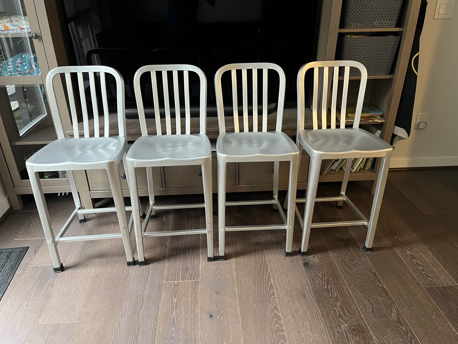 Crate and Barrel Delta counter height stool “Emeco”