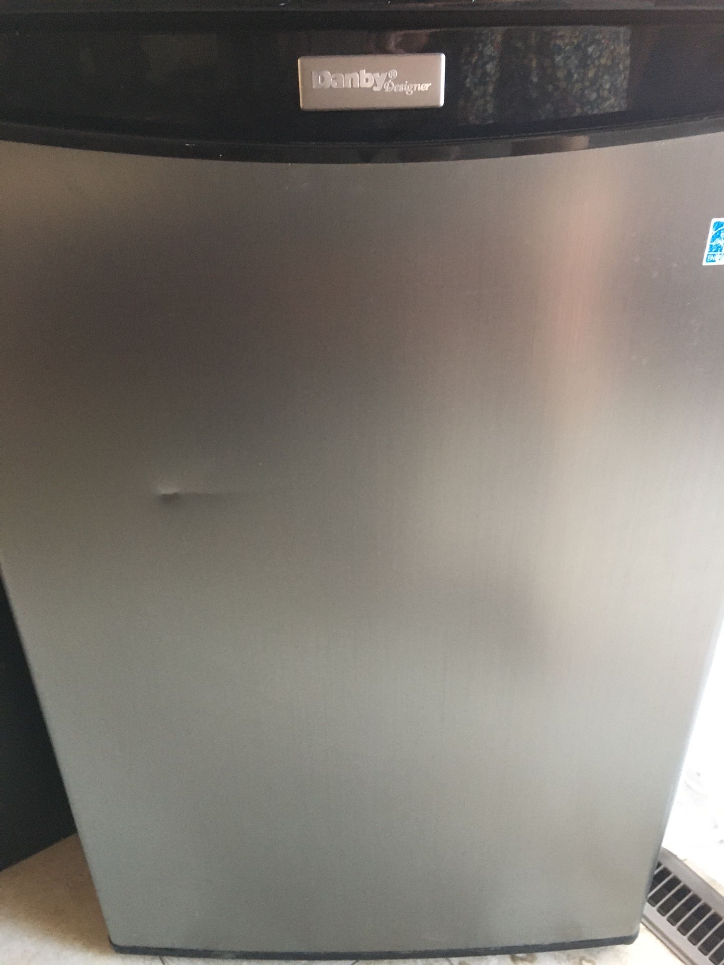 Refrigerator (not super small. Reaches my hip). These are not scratches it’s the reflection of light. Sells for $289.99