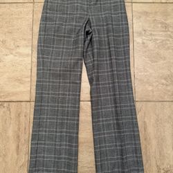 Women’s Plaid Ann Taylor LOFT Petites Grey Size 0 Dress Pants