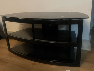 Black Glass 3-Tier TV Stand