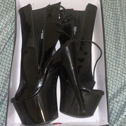 Black Boot Pleaser Heels