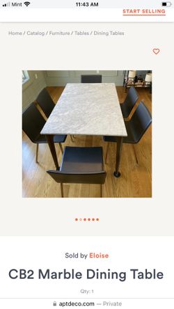 CB2 Marble Table Gold Metal Base