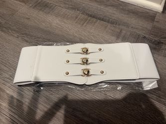 White Belt With Elastic Back 