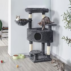 46 Inch Dark Gray Cat Tree 592322 (We Have 2 Available - Price Is Per)