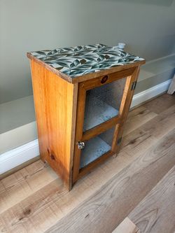 Refurbished Solid Wood Botanical Cabinet / Side Table – Handmade