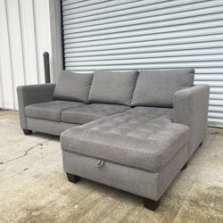 Small Gray Sectional Couch with Storage
