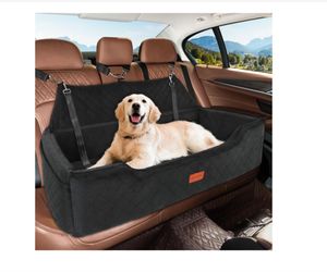 Black Quilted Dog Car Seat Booster