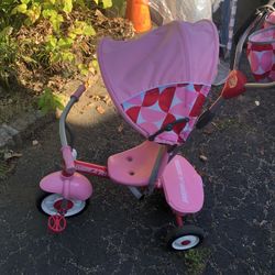 Radio Flyer Tricycle Stroller With Canopy Storage In Back