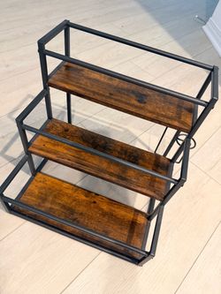 Industrial 3-Tier Rustic Wood and Metal Shelf