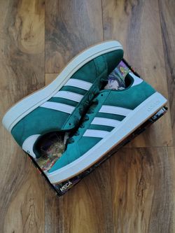 Adidas Originals Grand Court Base 00 Classic Y2K Shoes Men's 11 Green Gum White New