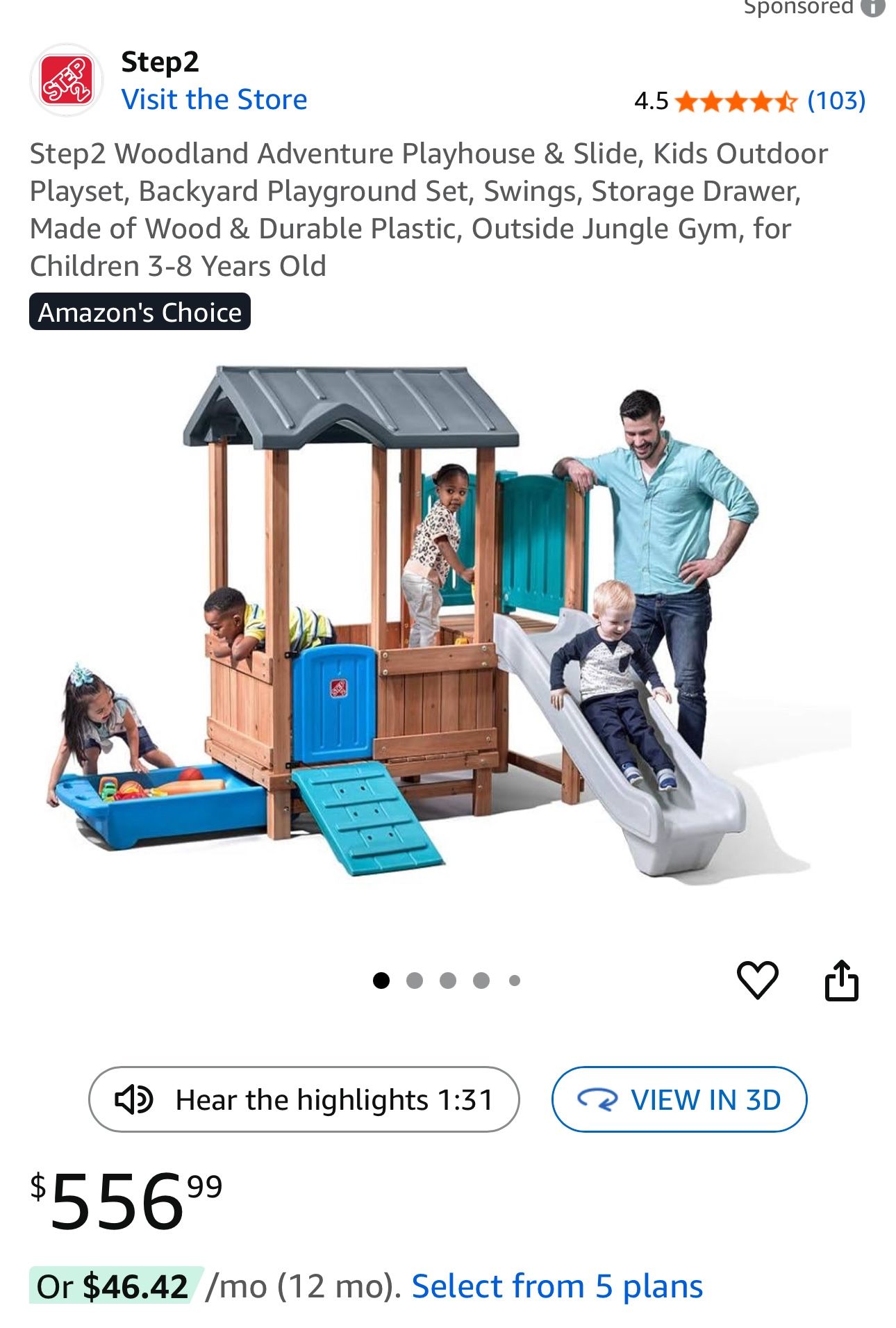 NOT OPEN Still in Box Step2 Woodland Adventure Playhouse Slide