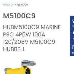 Hubbell Marine Grade Electrical Items. 100A female receptical And 50A Dock Plugs