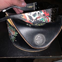 Don And Hardy Designer Tattoo Glasses With Stitch Embroidered Hard Case