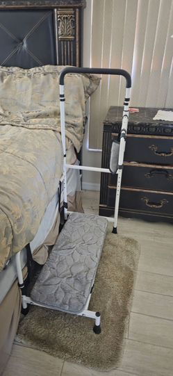 Bed Step Stool with Safety Rail Handle