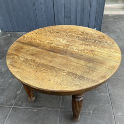 Antique Oak Table With Carved Legs