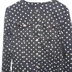 Women's Chaps Navy Blue And White Denim Jacket Size Large