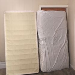 TWIN plastic covered mattress with box spring