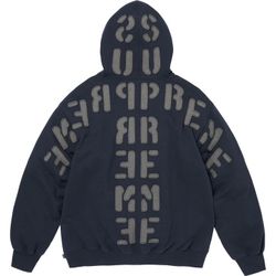 Size XL - Supreme Mirrored Applique Zip-Up Hoodie Navy