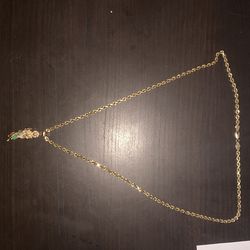 14k yellow gold  diamond cut rope chain with 14k gold  san judas pendant