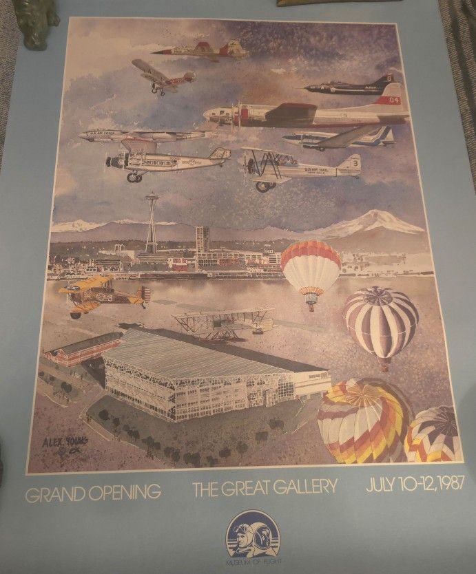 Museum Of Flight Grand Opening 1987 Like NEW Poster 18x24"