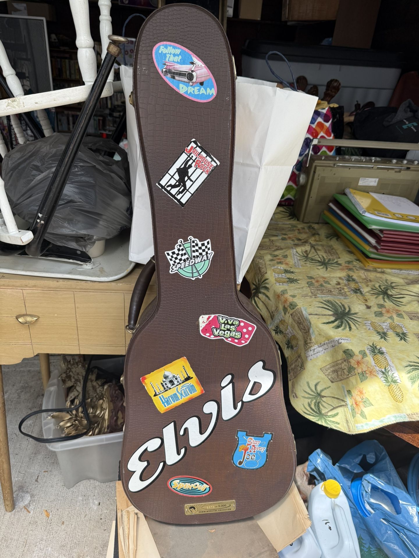Elvis Guitar Case Filled With Elvis VHS 