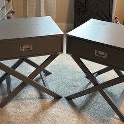 Pair of Grey Nightstands 