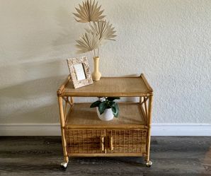 Vintage Rattan Wicker Cart